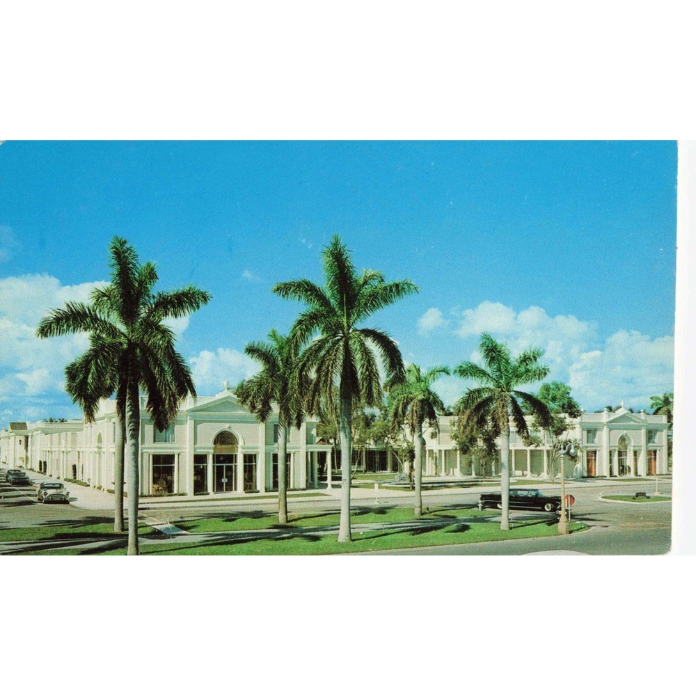 Palm Beach Florida FL Royal Poinciana Plaza Vintage Chrome Postcard Dexter Press